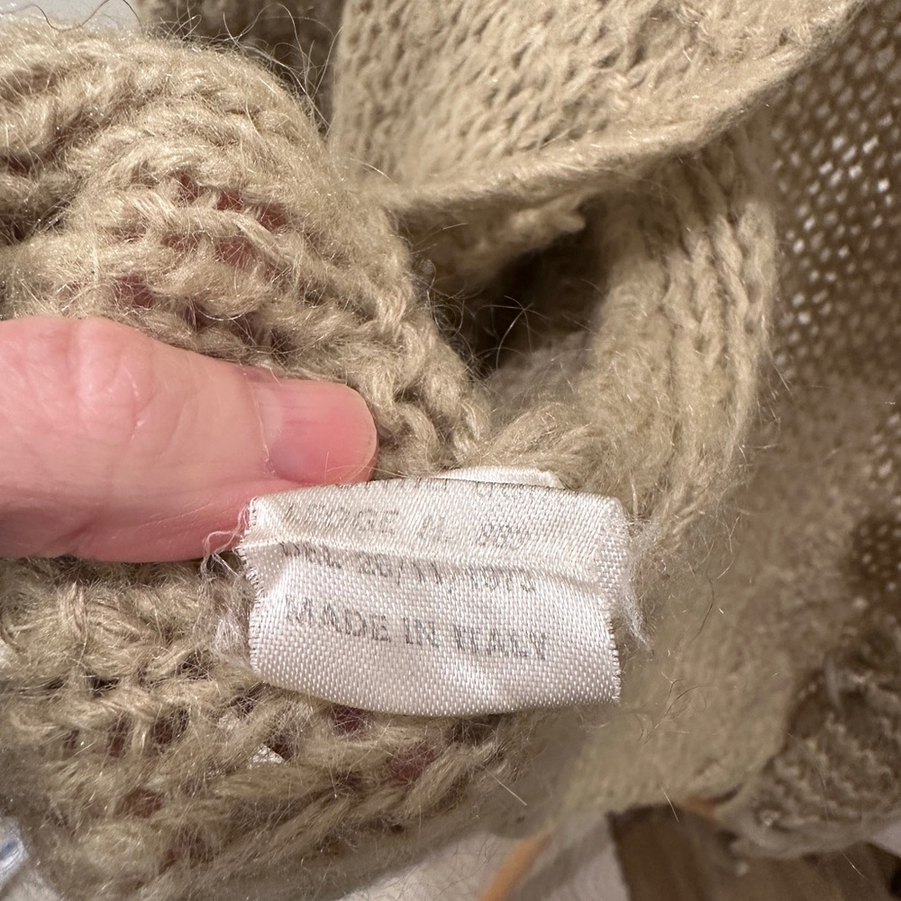 Max Mara Tan Chunky Knit Button Front Cardigan Sweater - Picture 8 of 8